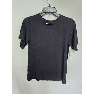 NWT NORDSTROM Tencel Pima Cotton Blend Crewneck T-Shirt Size XS Black
